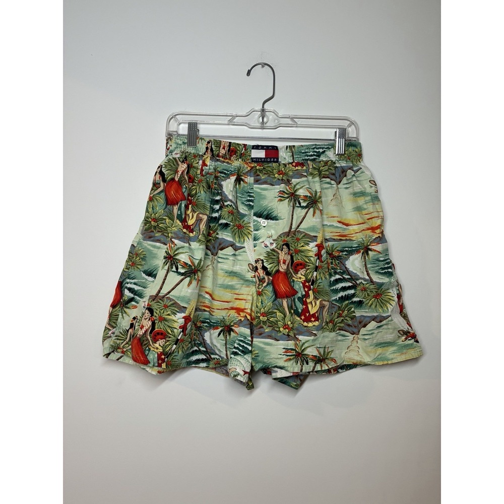 Tommy Hilfiger Swim Trunks Shorts Adult Size XL Hawaii Hula Girl Floral No Liner